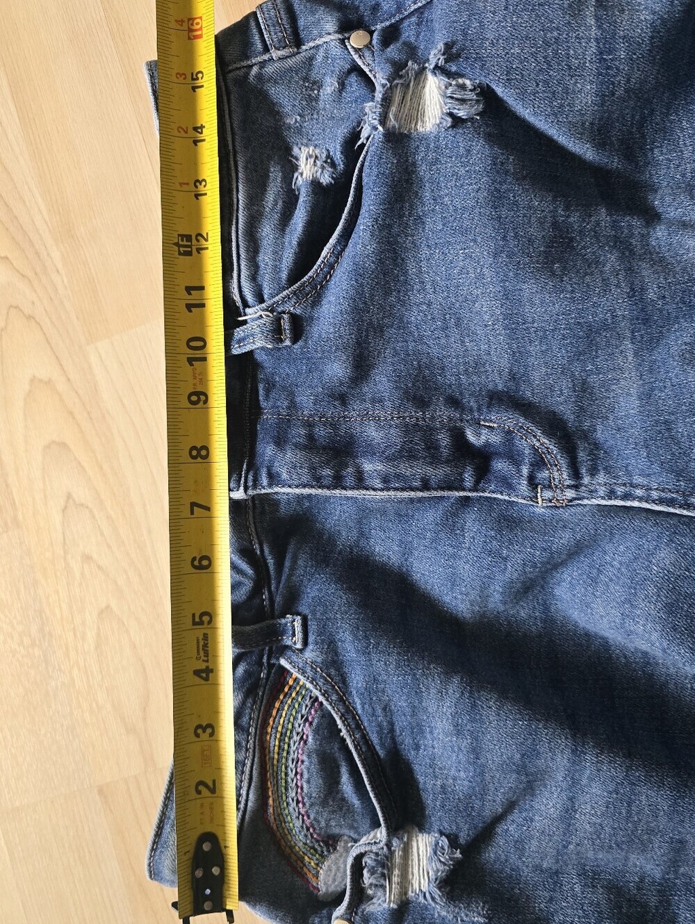 Judy Blue Embroidered Rainbow Pocket Straight Fit Jeans Size 14W - Picture 9 of 13